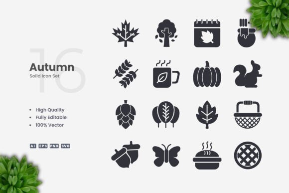 Autumn Solid Icons - Clean Graphics for Modern Branding