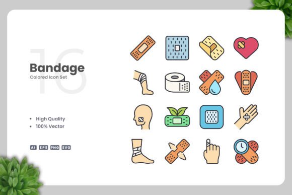 Bandage Color Icons: A Versatile Graphic Asset for Modern Web and Print Design