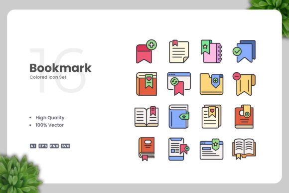Bookmark Color Icons: A Versatile Graphic Design Asset for Handmade Creations