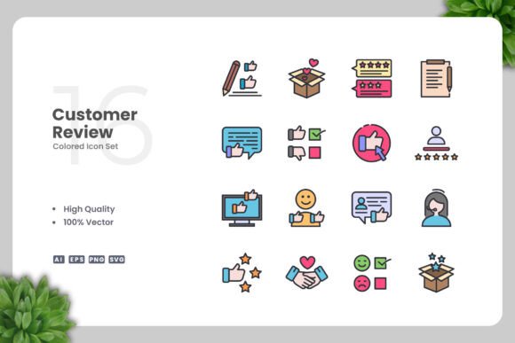 Customer Review Color Icons for Embroidery