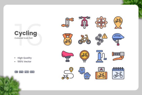Cycling Color Icons: A Versatile Graphic Asset for Handmade Creations
