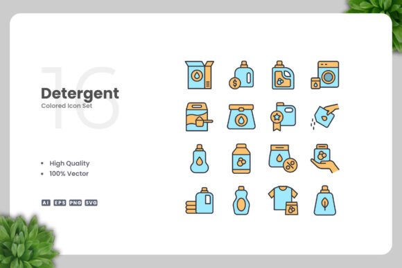 Detergent 2 Colored Icons - Clean Graphics for Modern Branding