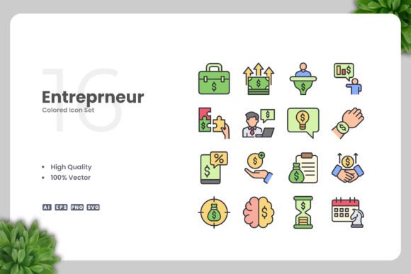Entrepreneur Color Icons for Modern Design Projects