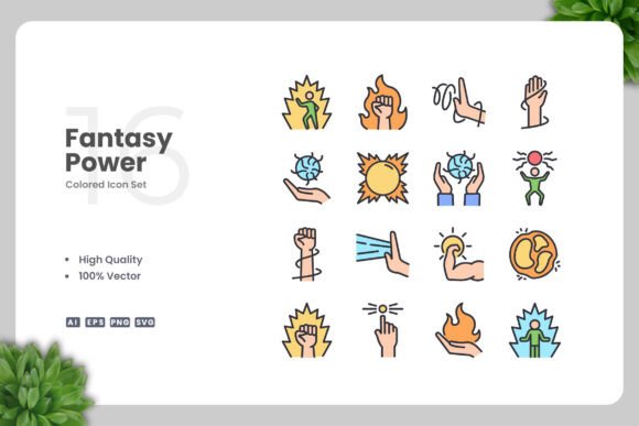 Fantasy Power Color Icons - Clean Graphics for Modern Branding