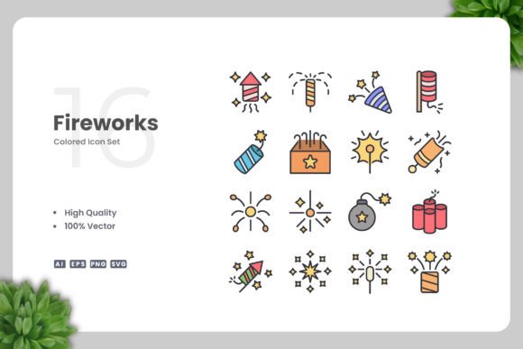 Fireworks Color Icons for Modern Branding and Marketing Graphics