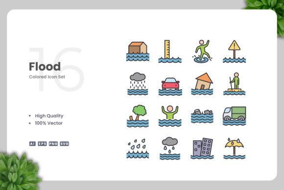 Flood Color Icons for Modern Branding and Design