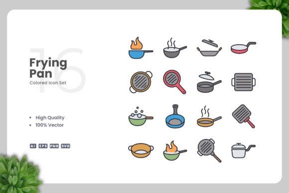 Frying Pan Colored Icons Review