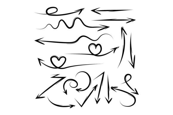Hand-Drawn Arrow Set for Icons and Graphics