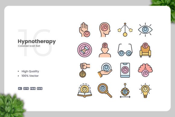 Hypnotherapy Colored Icons: A Graphic Asset for Local Business Branding