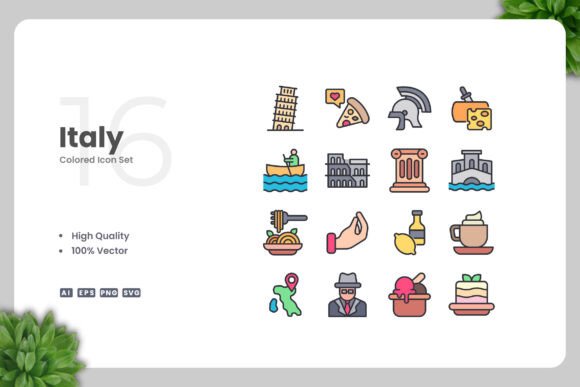 Italy Colored Icons Review for Embroidery Projects