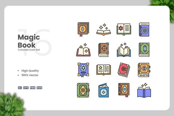 Magic Book Colored Icon – A Versatile Graphic Asset for Design Projects