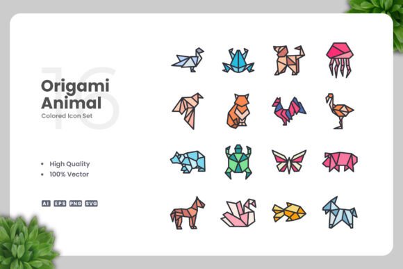 Origami Animal Color Icons Review for Embroidery Projects