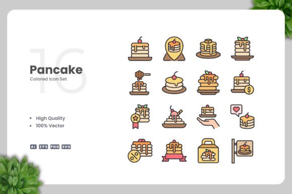 Pancake Colored Icons for Modern Graphic Design