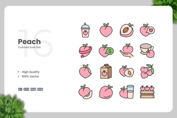 Peach Colored Icons - A Versatile Graphic Asset for Modern Branding