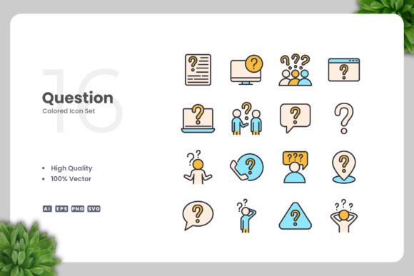 Question Color Icons - A Versatile Graphic Design Asset